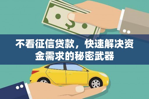 溪湖不看征信贷款，快速解决资金需求的秘密武器