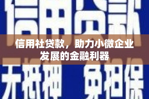 溪湖信用社贷款，助力小微企业发展的金融利器