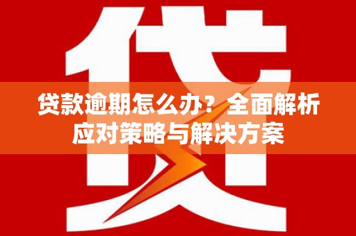 溪湖贷款逾期怎么办？全面解析应对策略与解决方案